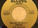 ALEX HAMILTON - FUSS AND FIGHTING PT. 1 (WOMAN) 45 ACCUVIC 70'S REGGAE HEAR IT