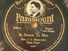 PRE-WAR 78 Paramount 3056 PICTURE PIC LABEL Rev. J.O. Hanes Sermon & Singing V+
