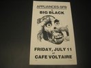 Big Black Appliances-SFB 1986 OG Flyer Tour Show Concert Poster $6Ship Punk