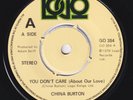 CHINA BURTON You Don't Care About Our Love RARE UK 45 modern soul disco HEAR