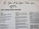John Lennon / Plastic  Ono Band Vinyl LP (SW 3372) 1970 sign record sleeve.