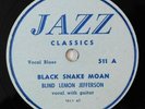 BLIND LEMON JEFFERSON Black Snake Moan, Match box Blues JAZZ CLASSICS 78 prewar