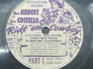 Abbott & Costello Ride 'Em Cowboy 1942 Universal Films Exploitation Record 78