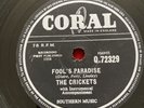 Buddy Holly Crickets 78 Coral Q.72329 Fools Paradise, Think It Over 1958 NM