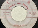 THE SERENADERS-I WROTE A LETTER-RARE Press CHOCK DOO WOP Soul 45rpm