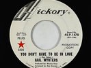 Northern Soul 45 - Gail Wynters - You Don't Have To Be In Love - Hickory - VG+