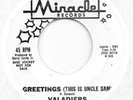 VALADIERS Greetings (This Is Uncle Sam) on Miracle doo wop PROMO 45 HEAR