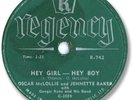 1958 OSCAR McLOLLIE & Jennette Baker Rock’n Roll 78 RPM Record. Hey Girl—Hey Boy