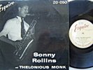 Sonny Rollins and Thelonious Monk UK Esquire 10”  1954  LP