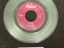 THE BEATLES 45 RPM CLEAR VINYL TWO OF US & ACROSS THE UNIVERSE JUKEBOX TAG