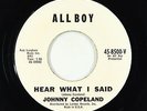 Blues R&B 45 - Johnny Copeland - Hear What I Said - All Boy - VG++