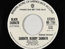 Hard Rock 45 - Black Sabbath - Sabbath Bloody Sabbath - Warner Bros. VG+ promo