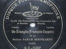 Sarah BERNHARDT Un évangile (François Coppée) Gramophone and Typewriter G&T 1903