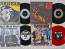 THE DAMNED SINGLES X 4 ELOISE  NEAT NEAT ALONE AGAIN OR SMASH IT UP RED VINYL
