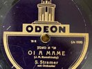Jewish Yiddish 78 RPM - S. Stramer & Orchestra - Oi AMame - Odeon Germany+Cover