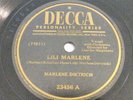 Lili Marlene / Symphonie - Marlene Dietrich Record 78 Shellac 1945