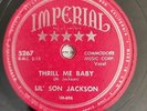 Lil' Son Jackson – Thrill Me Baby/Doctor, Doctor Imperial 5267 78rpm Texas Blues