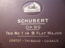 1926 Pablo CASALS Jacques THIBAUD Alfred CORTOT SCHUBERT Piano Trio B flat major