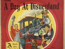 A DAY AT DISNEYLAND 1957 RARE ORIGINAL RECORD+PICTURE BOOK Purple Labels VG+/VG+