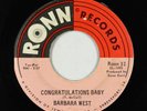 Crossover/Deep Soul 45 - Barbara West - Congratulations Baby - Ronn