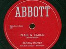 Rare Country 78 - Johnny Horton - Plaid & Calico -Abbott- Johnny's Personal Copy