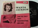 Very rare Wanda Jackson EP Mean Mean Mean Capitol Sweden VG+/VG+