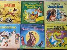 6 Walt Disney Story Book Records Album Bambi Jungle Book Pinocchio Pooh Alice LP