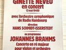 GINETTE NEVEU EN CONCERT LP BRAHMS Schmidt-Isserstedt STIL NM