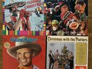 4 Christmas LP’s, used, John Denver & The Muppets, The Platters, Gene Autry,