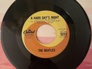 BEATLES 45.  Canada 1964.  A HARD DAYS NIGHT.   Capitol Swirl 5222.  Mono.  EX.