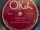 78Rpm Jazz, King Oliver's Jazz Band 'Snake Rag / High Society Rag' US Okeh