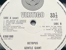 Gentle Giant OCTOPUS 1st UK Press VERTIGO SWIRL 1972 Prog Rock MONSTER EX+