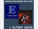 Elton John Signed Diamonds Double LP Vinyl SIGNED ART CARD