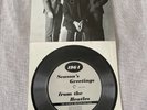THE BEATLES 1964 SEASON'S GREETINGS 7``FLEXI TRI-FOLD FAN CLUB SCARE VG+++