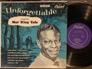 NAT KING COLE Unforgettable - Rare 1952 1st Press Capitol 10” LP -