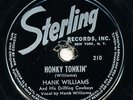 HANK WILLIAMS Honky Tonkin' / Pan American - Sterling 210 RARE 78 HEAR