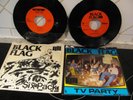 BLACK FLAG 45 RPM TV PARTY & SIX PACK W/JACKETS 1981/1982 SST RECORDS VINYL EXC