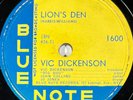 Vic Dickenson: Tenderly / Lion's Den 78 RPM DISC BLUE NOTE 1600