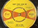 BOB & EARL- DON'T EVER LEAVE ME / FANCY FREE-OG UK SUE 45-WI4030 -CLASSIC SOUL