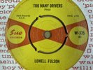LOWELL FULSON - TOO MANY DRIVERS / KEY TO MY HEART-OG UK SUE 45-WI375-GREAT COPY