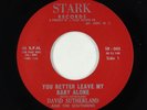 Rockabilly 45 - David Sutherland - You Better Leave My Baby Alone - Stark VG+