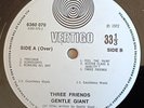 Gentle Giant LP Three Friends UK Vertigo Swirl 1st Press LOVELY COPY &AUDIO PROG