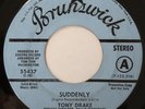 TONY DRAKE Suddenly /It Hurts Me More BRUNSWICK 45 soul 1970 original promo HEAR