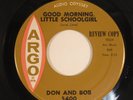 R&B Soul 45 DON AND BOB Good Morning, Little Schoolgirl ARGO promo HEAR f