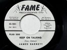 JAMES BARNETT: KEEP ON TALKING - NM 1966 NORTHERN SOUL PROMO - 45rpm - FAME 1001