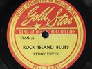 LEROY ERVIN: rock island blues / blue, black & evil GOLD STAR Single 78 RPM