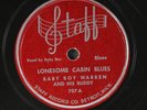 BABY BOY WARREN: lonesome cabin blues / don't want no skinny woman STAFF Single