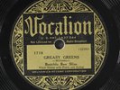 BUMBLE BEE SLIM: greasy greens / i'm waitin' on you VOCALION Single 78 RPM