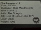 The Stooges Live At Goose Lake Iggy Pop Third Man Test Press