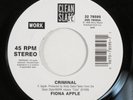 Rock 45 FIONA APPLE Criminal CLEAN SLATE with jukebox tag h